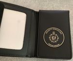 Commemorative Leather ID Wallet & Insignia - MI5 Security Service (Silver Logo)