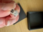 Abelini Men’s Lab 0.5cm 18K White Gold Diamond Ear Stud With Box