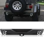 Rear Bumper Fits for Jeep Wrangler TJ YJ 1987-2006, with 2" Hitch Receiver D-Rin