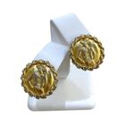Chanel Mademoiselle Earrings Gold Metal Women's Used