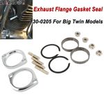 For Harley Big Twin Exhaust Flange Install Kit Pair Flanges Gaskets Nuts Washers