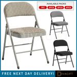 FABRIC FOLDING CHAIRS FOLDABLE PADDED SEAT METAL LEGS FOR HOME OFFICE CHAIRS NEW