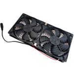 DC 12V Cooler Dual 12cm Fan 3200RPM for Router Modem Air Exhaust Cabinet Cooling