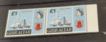 GIBRALTAR SG213 1967 £1 SHIPS PAIR ONE WITH JEWL IN CROWN VARIETY MNH