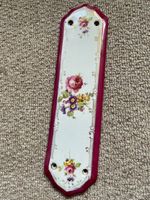 Vintage Finger Plate Door Push Floral Ceramic Flowers  Plaque
