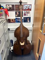 3/4 Upright Double Bass 4-String Wood Brown Varnish Flat Back Acoustic RH