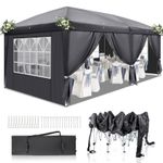 Large 3mx6m Pop Up Gazebo with Sides Party Tent Canopy Heavy Duty Marquee Grey