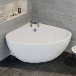 Freestanding Corner Bath 1510mm Acrylic Bathroom White L1510mm W905mm H600mm