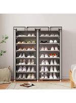 7 Tiers Shoe Rack Shoes Storage Cabinet with Roll-Up Shutter Door New Boxed