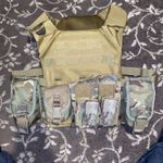 Airsoft Plate Carrier Vest with Molle Mag Pouches and Smoke Pouches