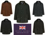 Mens Wax Coat Jacket Waxed Lined Waterproof Hood Fishing Winter Windproof NEW