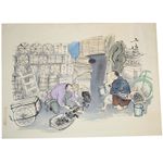 Sanzo Wada  Coal Vendor  Woodblock Print Occupations of Showa Japan