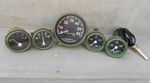 Willys MB Jeep Ford GPW  Gauges Kit- Speedometer  Temp-Oil Fuel Ampere green baz