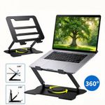 360° All Metal Portable Laptop Tablet Stand Riser Adjustable Holder For Desk