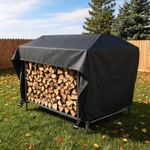 8FT Heavy Duty Firewood Rack with Cover Indoor Outdoor Oxford Waterproof Front