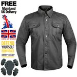 Men Motorcycle Motorbike Shirt Biker Black Wax Jacket Made with Kevlar CE Armour