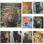 Forest Leopard🐆 Close‑Up Shot Cubes Waterproof Fabric Shower Curtain Multi Size