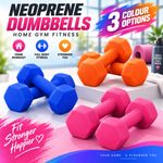 Neoprene Dumbbells Set Iron Hand Pair Weights Aerobic Workout Home Gym Fitness