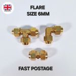 Air Conditioning Pipe Fittings Coupler Elbow 90 T Flare Brass Size 1/4 Inch 6mm