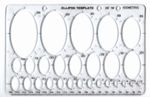 ELLIPSE ISOMETRIC OVAL GEOMETRY COLLEGE MATH STENCIL TEMPLATE SIZE 2mm - 50mm mb