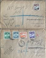 Postal History Antigua GVI 2 x 1938  FDCs to the UK
