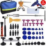66PCS PDR Car Paintless Kit Dent Puller Lifter Repair Removal Hail Glue Gun Tool