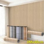 3M 3D Wood Grain Panel Effect Wallpaper Stick Self-Adhesive Wood Slat Wall Paper