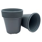 Bramley & Sage 13cm 1 Litre Grey Plant Pot Recycled Plastic (Set of 20)