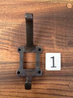 8 X CAST IRON SCHOOL COAT HOOKS WITH CERAMIC NUMBER INSERTS 