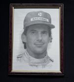 Limited Edition Drawing Print Of Ayrton Senna Formula One Legend Framed