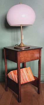 Antique Oak Lift-top Storage Stand / Book Trough / Side / Lamp Table