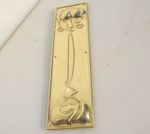 Brass Finger Plate Push Door Handle Art Nouveau Floral Flowers Antique STYLE