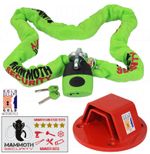MAMMOTH Motorcycle Lock & Chain + Ground Anchor Heavy Duty SOLD SECURE GOLD