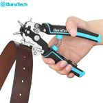 DURATECH  Heavy Duty Belt Hole Puncher with 6 V-Shape Holes for Leather and Belt