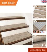 Stylish Non-Slip Stair Rugs 28x9in - Protective Carpet Treads for Safe Steps