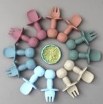 Soft Baby Feeding Silicone Spoon and Fork Led Weaning