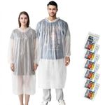 Jsdoin Poncho Waterproof Adult 6 Pack Disposable Rain Poncho with Hood Clear