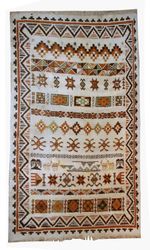Vintage Belgian Savonnerie Rug 6.3' x 8.7' Wool 1960s Original Good Condition