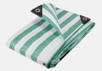 Green/White 170gsm Striped Tarpaulin Heavy Duty Market Stall Cover Tarp Sheet