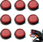 8PCS Self‑Adhesive Motorcycle Reflectors – 22mm Red Safety Stick‑On Set