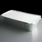 100 x Aluminium Foil Food Containers and Lids Size 6a Trays Large Storage Takeaw