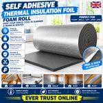 50m Self Adhesive Thermal Insulation Foil Foam for Floor Walls Loft Roof Shed UK