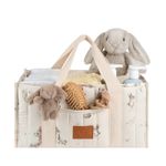Nappy Caddy Organiser with Soft Bunny Charm  Bunny  Storybook Fabric Design