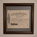 Antique 1870 Llanarmon Lead Mining Co Share Certificate Framed Victorian £2 Wale