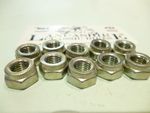 TRIUMPH BSA 14-1301 1/4" UNF CLEVELOCK SELF LOCKING NUTS BRIGHT ZINC x 10 UK 