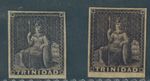 Trinidad 1854 SG 10 & 10 Var. 1d Dark Gray & Deeper Shade on White Paper Mint