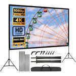 120" Projector Screen with Stand Portable Projection Home Outdoor Movie 16:9 HD