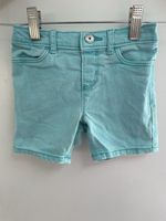 OshKosh B'Gosh Baby Girls Solid Aqua Snap Button Stretch Denim Shorts 18-24 M