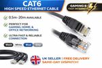 CAT6 Ethernet Cable RJ45 LAN Network Patch Lead Internet Broadband 0.5m–20m UK