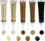 5Pcs Laminate Floor Repair Kit Oak Wood Furniture Filler, Light to Dark Brown